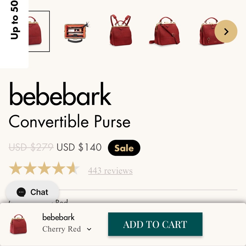 Laflore Cherry Red bag and dust cover. New without tags